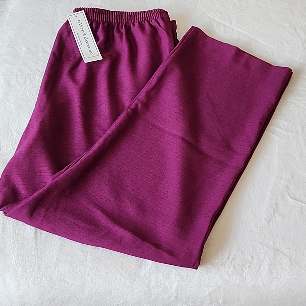 Alfred Dunner Veneto Valley Dark Purple Pants  Brand New